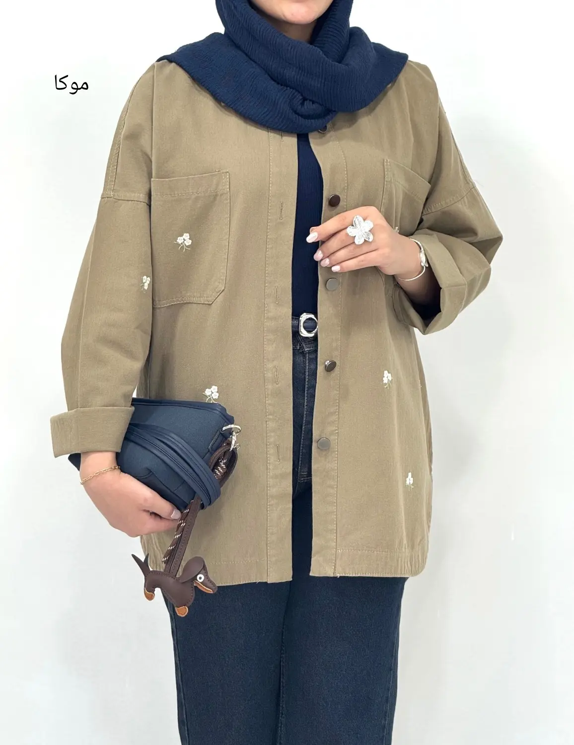 مانتو کتان کاغذی گلدوزی ژینوس